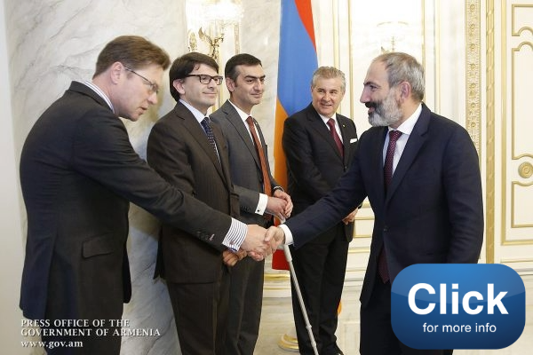 Andrew Newbery being introduced to Nikol Pashinyan, The Prime Minister of the Republic of Armenia